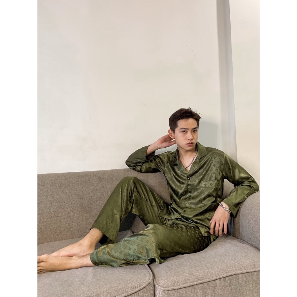 Bộ đồ ngủ nam Pijama lụa cao cấp mềm mịn,thoáng mát với thiết kế tinh tế, đường may tỉ mỉ LV17 - Beemanor