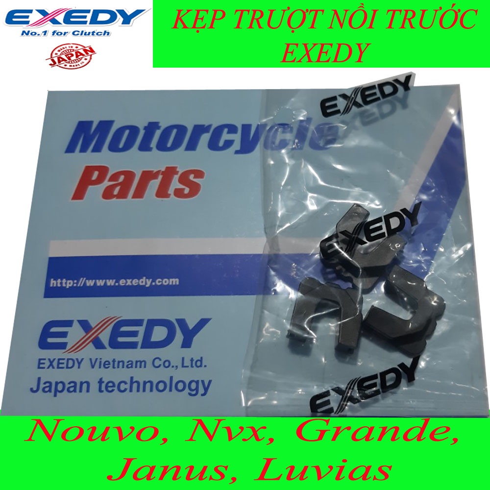 Bộ kẹp trượt, cao su trượt nồi trước Exedy xe tay ga Yamaha Nouvo, Nvx, Grande, Janus, Luvias,Nozza,Mio