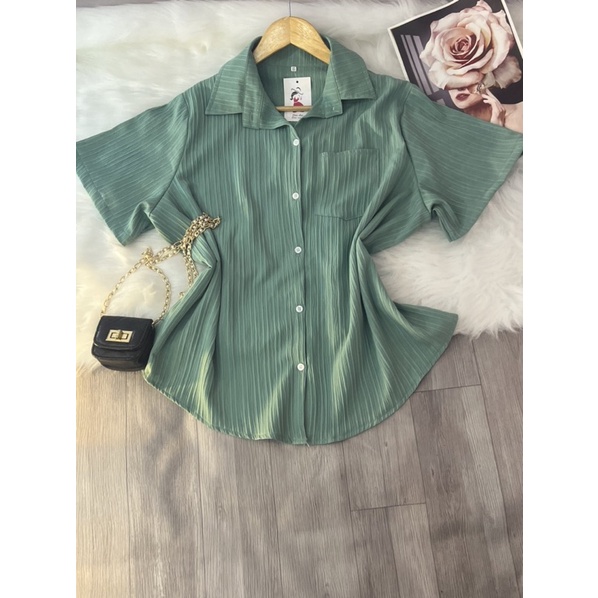 Áo Sơ Mi Gân hót hít Bigsize Nữ 68kg đến 95kg