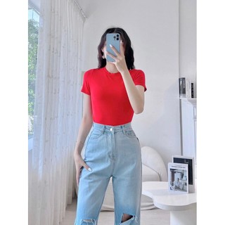 Áo thun nữ trơn cổ tròn nhiều màu basic phong cách cá tính