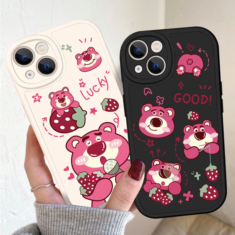 Ốp Điện Thoại Hình Gấu Dâu Tây Cho Realme c11 c21 c21Y c25 c25Y c15 c17 c3 5 5i 6s 7i 8pro