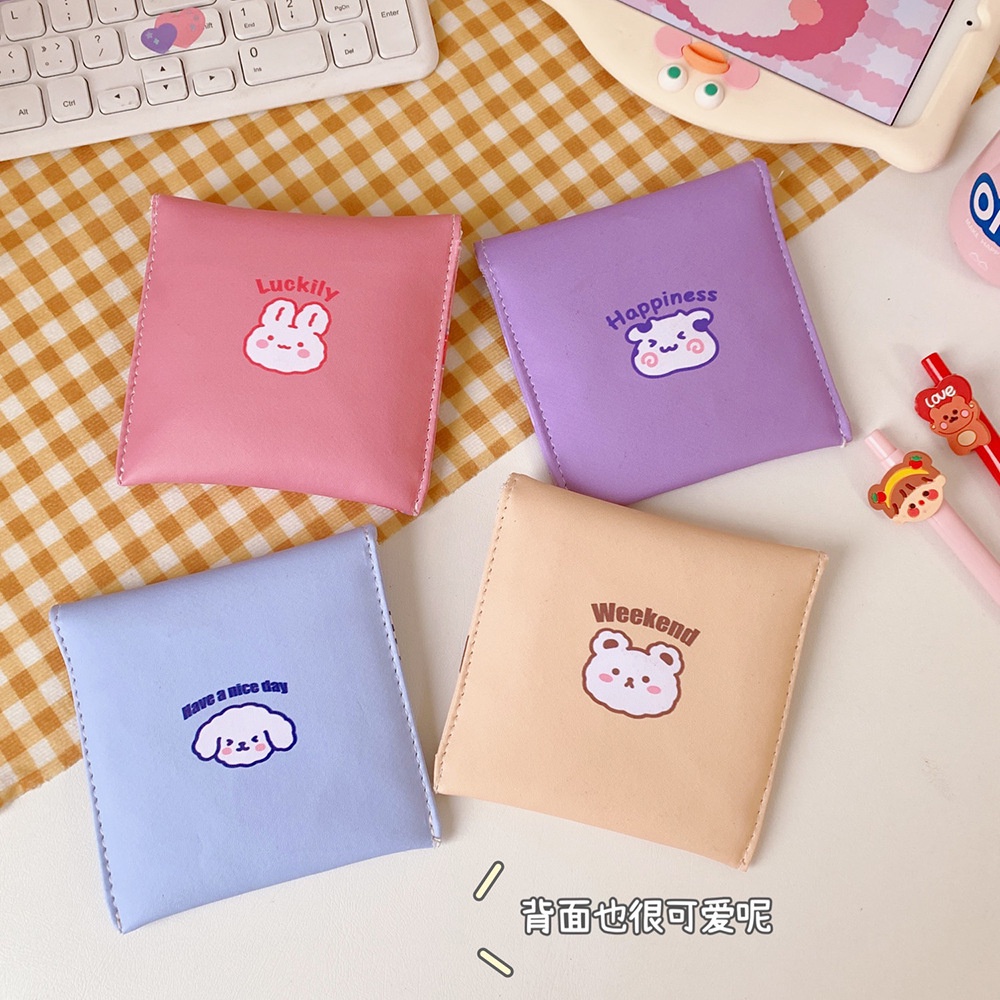 Túi Đựng Khăn / Tiền Xu Nắp Lật Hình Chú Cún Đáng Yêu