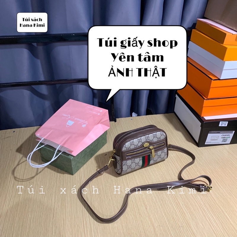 Túi đeo chéo nữ thời trang sọc đỏ size nhỏ