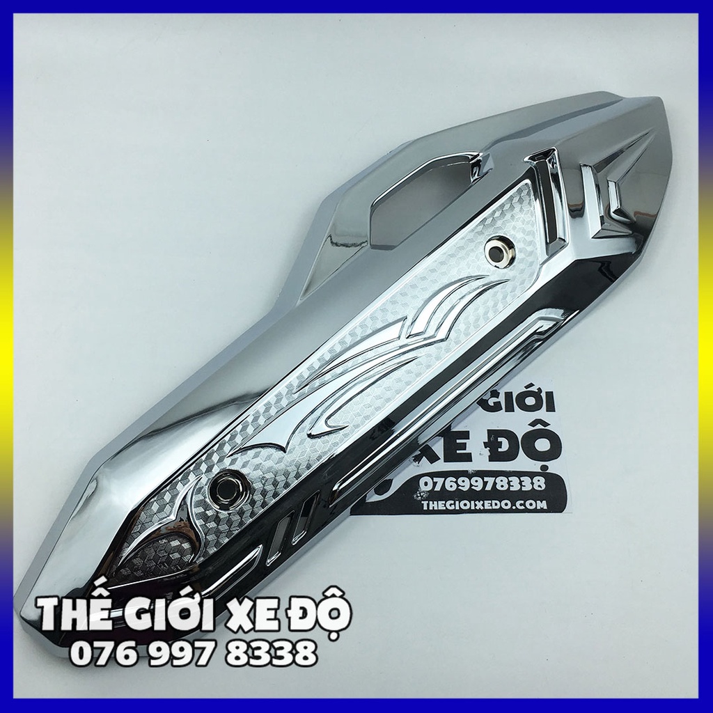 Ốp pô AB 160 125 cc 2023 xi mạ crom - phụ kiện đồ chơi ốp inox xi crom trang trí che pô xe Air Blade Airblade