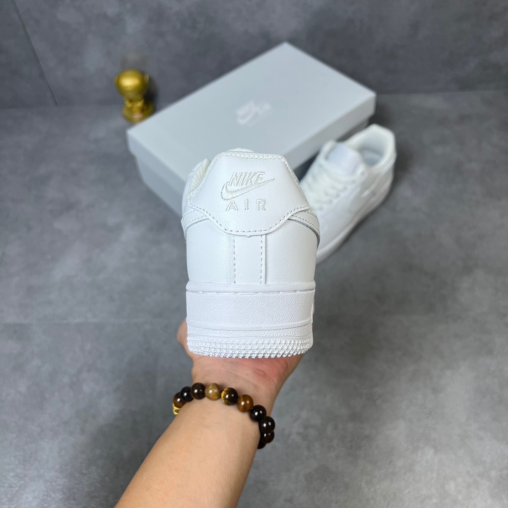 Giày Thể Thao AF1 Trắng, Giày Sneaker Air Force 1 Trắng Full Đế Bánh Mỳ Độn Chiều Cao Dành Cho Nam Nữ Đi Học Đi Chơi
