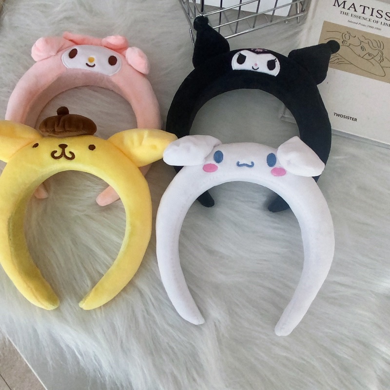 Băng Đô Cài Tóc 3D, Bờm Rửa Mặt Họa Tiết Kuromi, Purin, Cinnamaroll, Melody Hoạt Hình Kiểu Hàn Quốc Dễ Thương