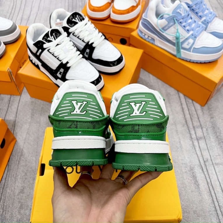 Giày Sport sneaker LV xanh lá độn đế hàng hóa mới bản thời thượng ảnh thật shop tự chụp G009