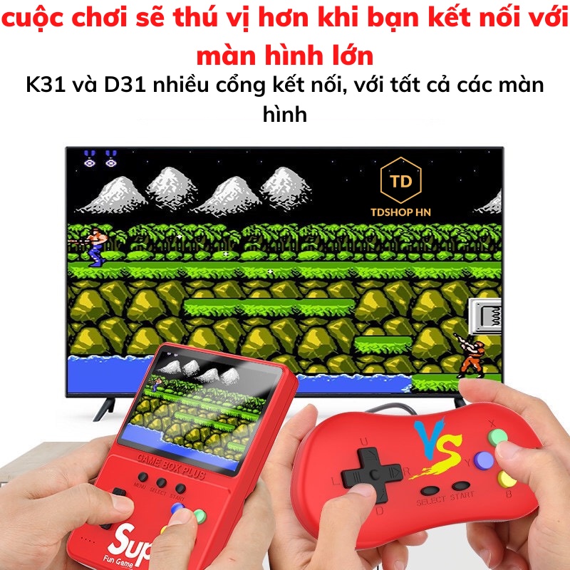 Máy chơi game kiêm sạc dự phòng cầm tay D31 và K31 plus 1000 game, game cổ điển màn hình 4 inch Full HD sắc nét new 2022