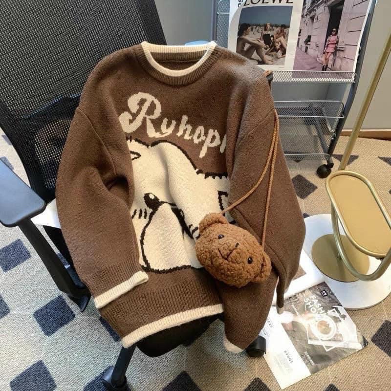Áo len gấu nâu hàng quảng châu kèm túi gấu siêu xinh loại 1