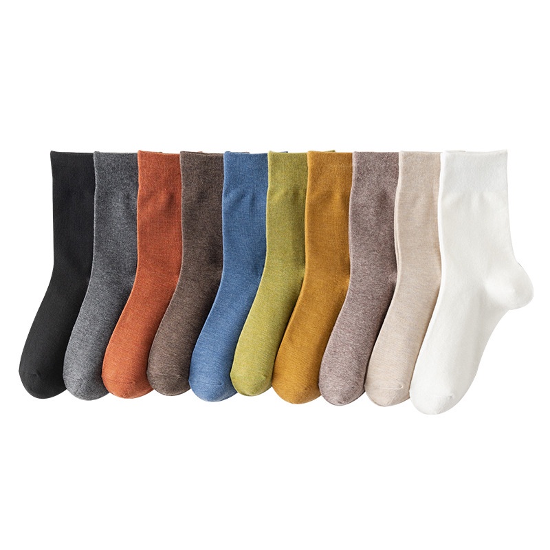 Vớ Dài Bằng Cotton Polyester Màu Sắc Kẹo Ngọt Phong Cách Hàn Quốc Dành Cho Nữ