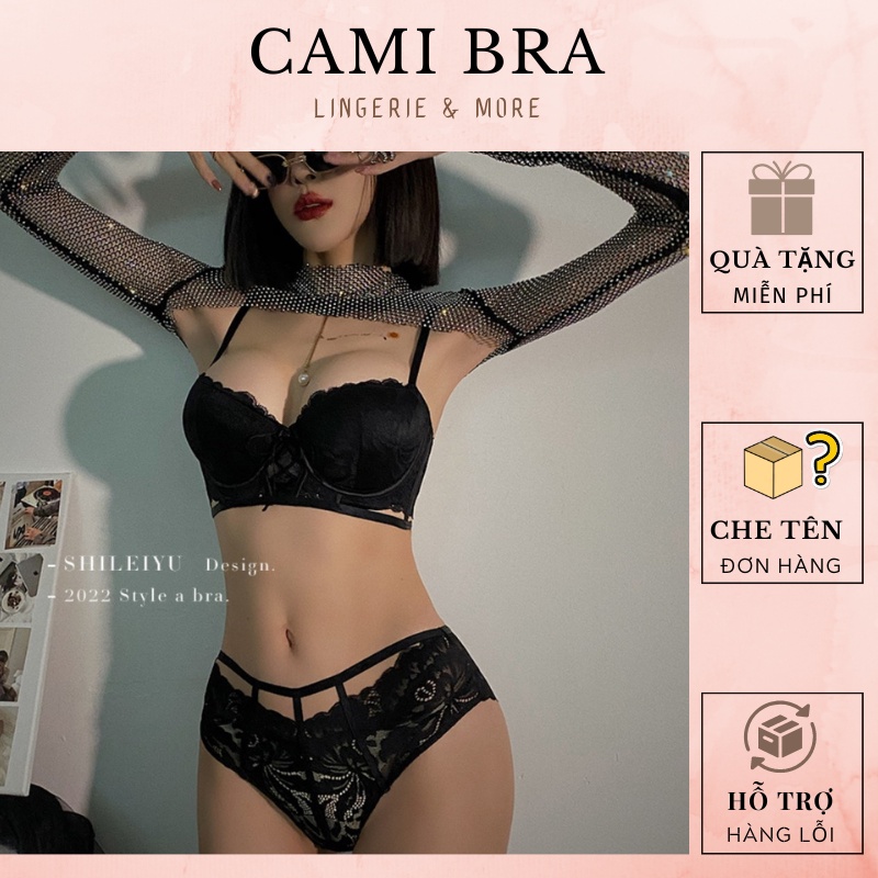 Bộ đồ lót nữ cao cấp, set đồ lót ren có gọng nâng ngực căng tròn tự nhiên sexy quyến rũ B18