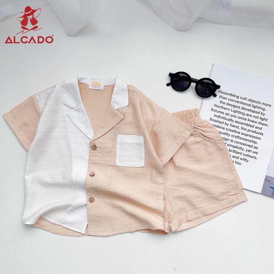 Áo tơ đũi xước nhật hàng xuất cổ bẻ phối màu nam nữ chụp kỷ yếu sinh viên - ALCADO