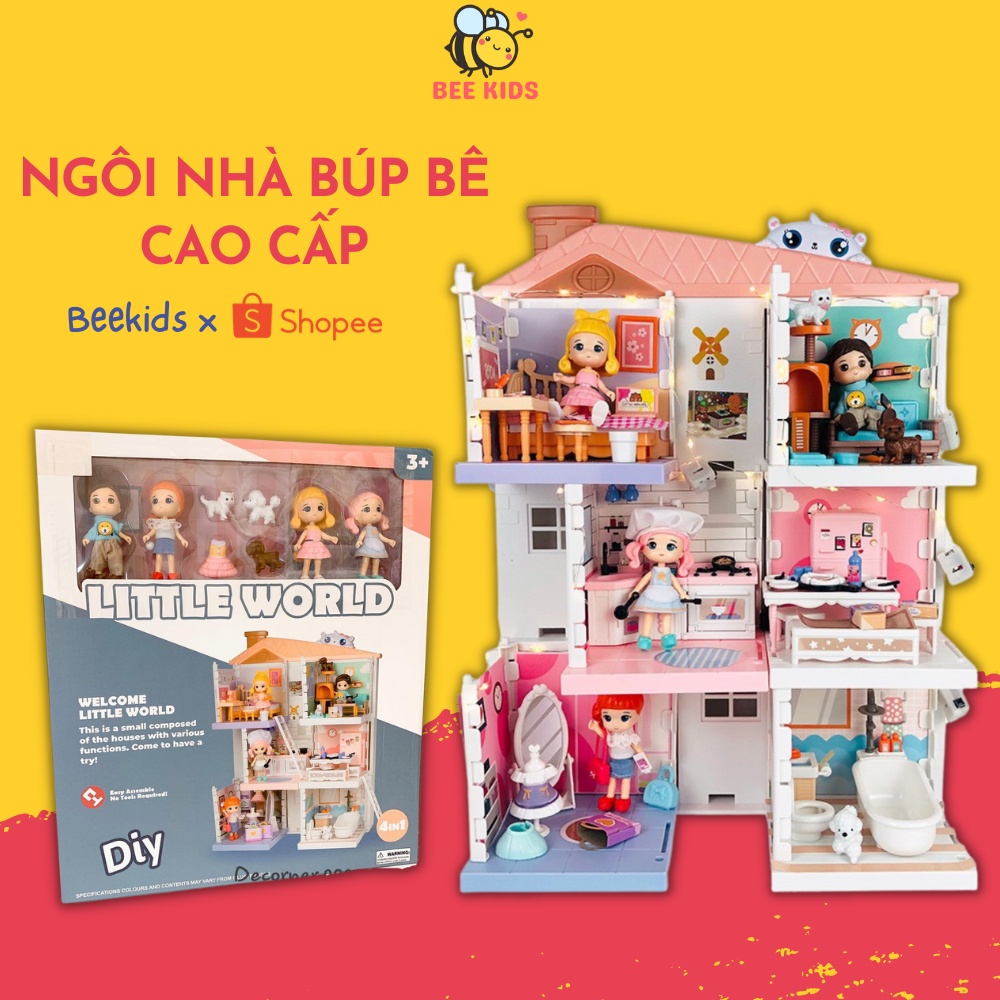 Bộ đồ chơi mô hình ngôi nhà búp bê cho bé,đồ chơi búp bê-Beekids ơi