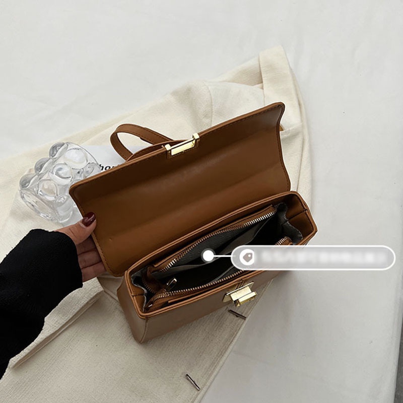 Túi Đeo Chéo Hình Vuông Nhỏ Màu Sắc Trơn Thời Trang Cao Cấp Cho Nữ