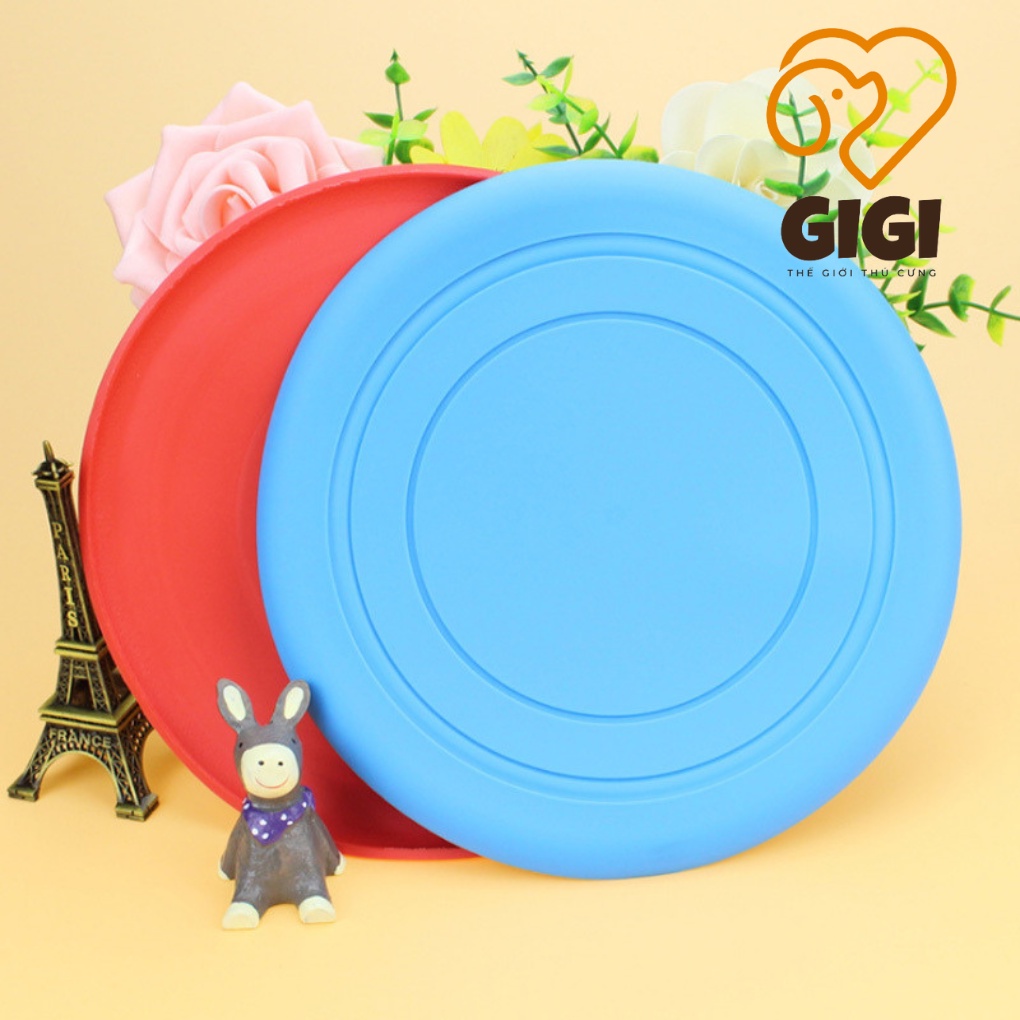 Đĩa bay cao su đồ chơi thú cưng huấn luyện tập đuổi bắt cho chó mèo giao màu ngẫu nhiên phụ kiện giá rẻ - GiGi Pet Shop