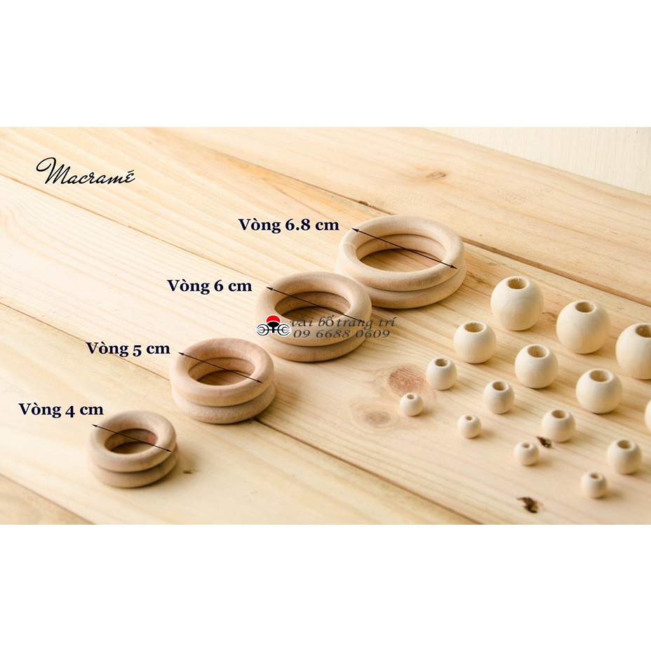 Vòng gỗ, vòng gỗ macrame, làm decor, trang trí, làm handmade, DIY