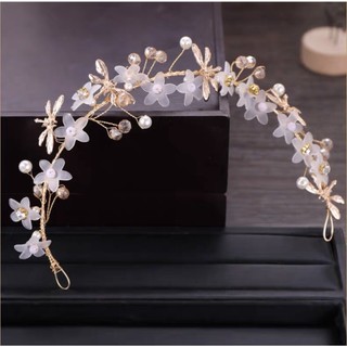 [Phụ kiện tóc] Cài hoa trắng nhỏ kết châu - MS510