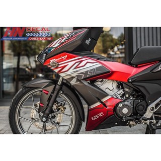 Tem Trùm Winner X Bạc Đỏ Đen Racing Dohc