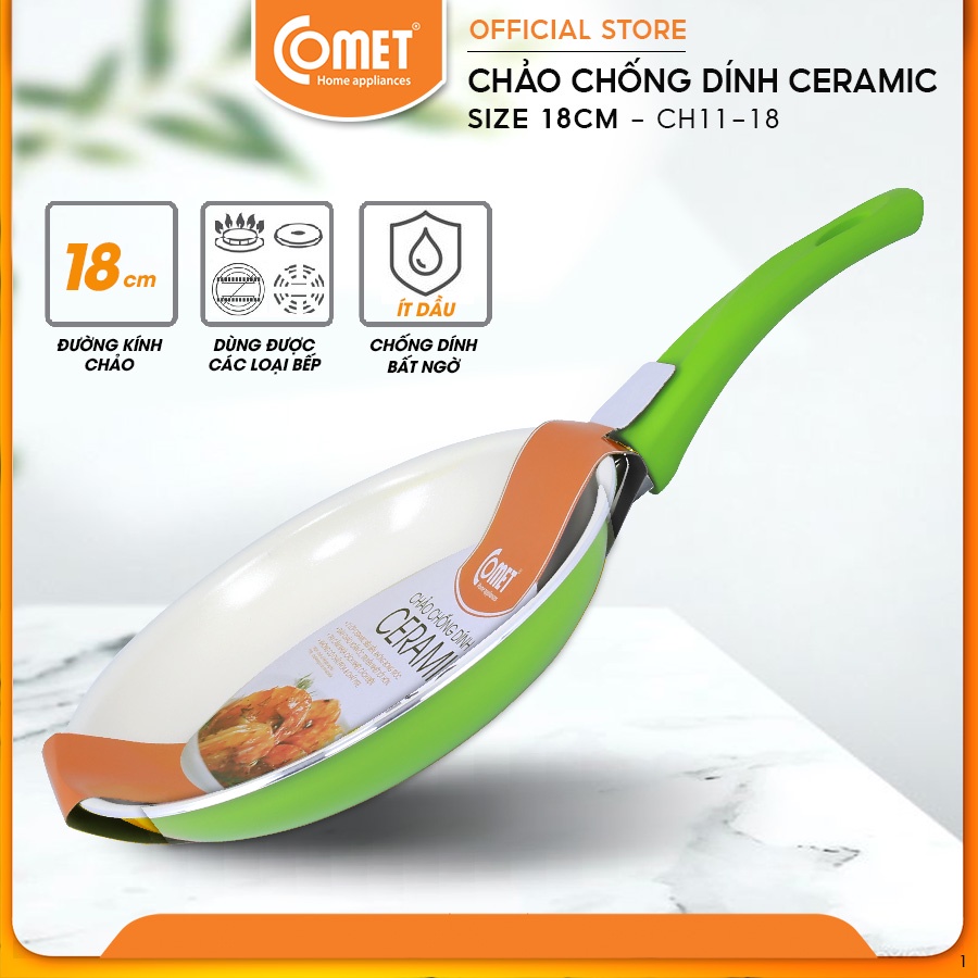 [LIFEMC11M2ADP -12% đơn 250K] Chảo chống dính ceramic Comet CH11-18