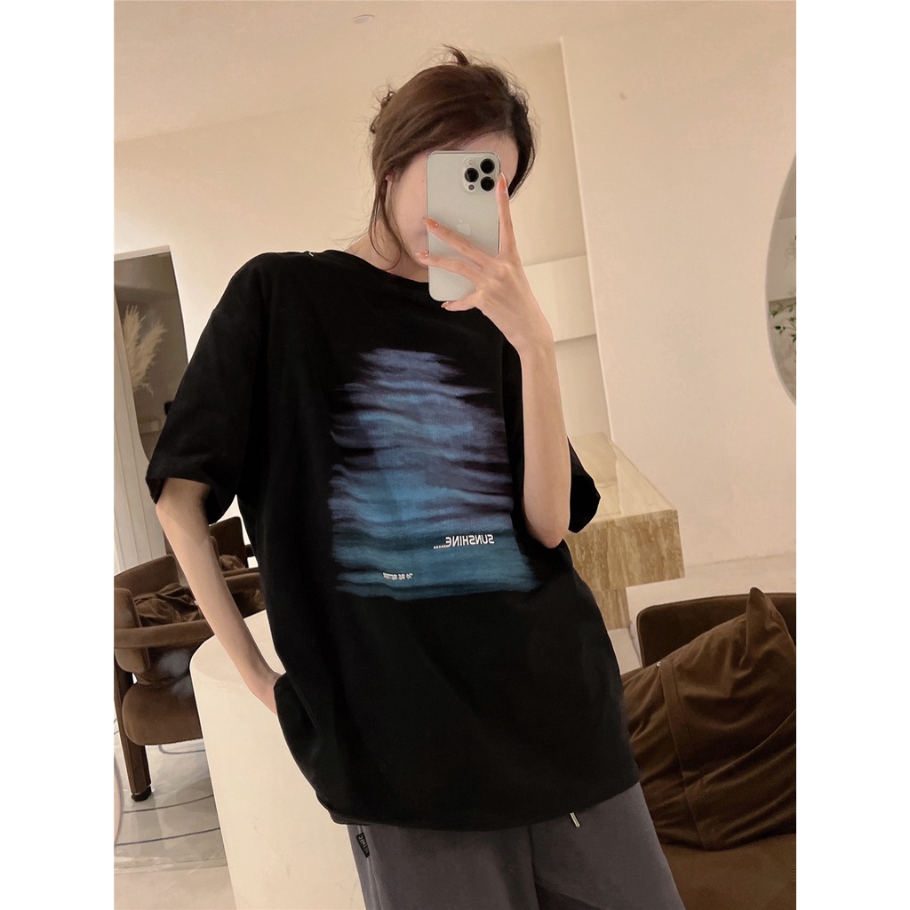 NRVP Áo Thun Unisex Mùa Hè Dáng Suông Tay Cộc Phong Cách Hàn Quốc Cho Nam Nữ