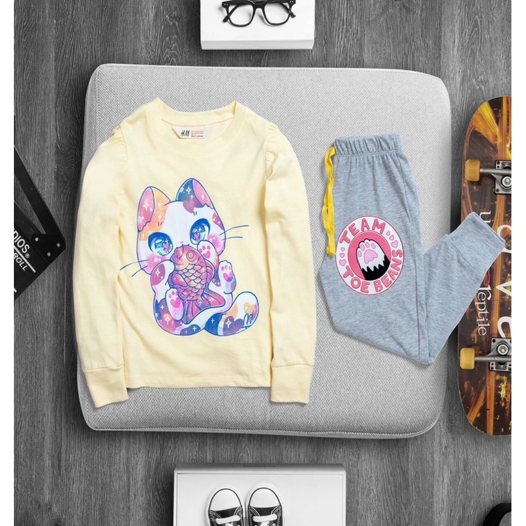 Bộ coton H.M size đại bé gái