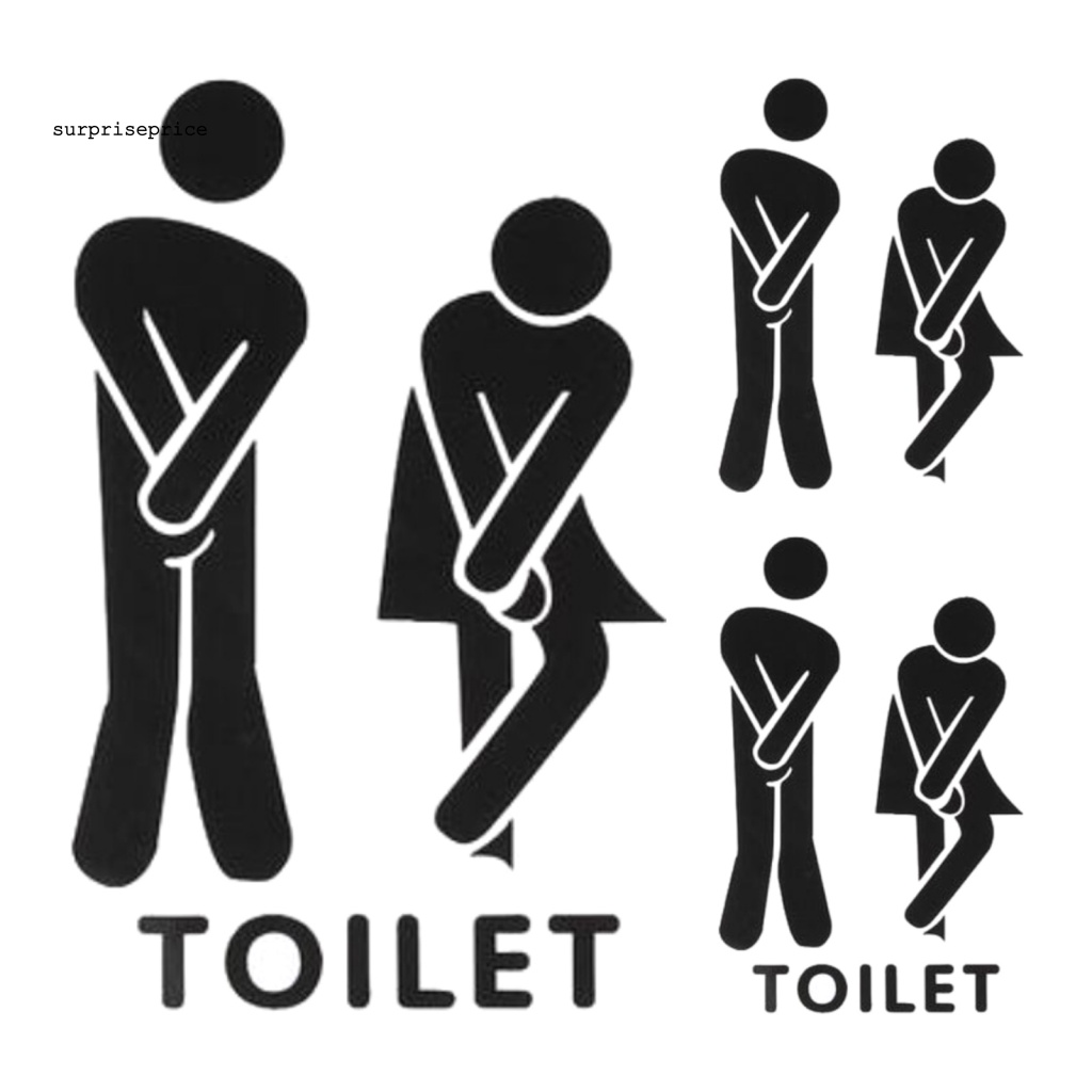 Sticker Dán Toilet Nam Nữ Hình Chữ Vui Nhộn