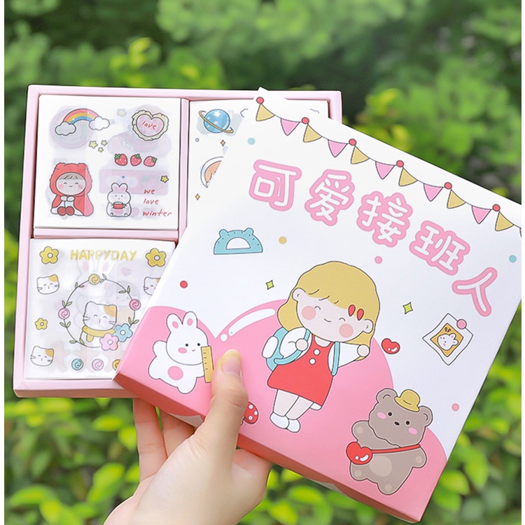[Hàng mới về] Set Hộp Sticker 100 Tấm,hơn 1000 hình dán chống nước họa tiết hoạt hình dễ thương dùng trang trí DIY Cute.