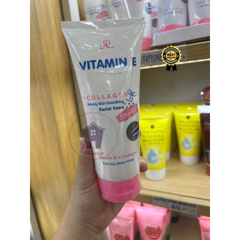 01 Sữa Rửa Mặt Dưỡng Mịn & Trẻ Hoá Làn Da AR Vitamin E Collagen Velvety Skin Smoothing Facial Foam Thái Lan 190g