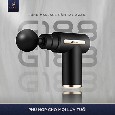 máy massage cầm tay- facial gun- súng massage Azaki 4 Đầu giảm Nhức Mỏi Vai Gáy.