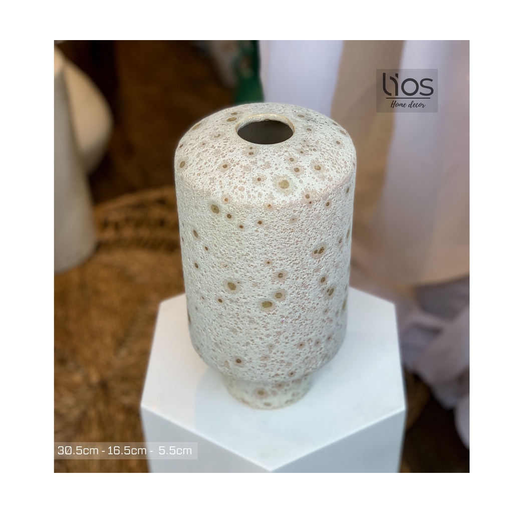 Bình gốm trang trí, cắm cành mận rừng Sapa, cành đào, tuyết mai men cát chất lượng, lạ mắt - Lios Home Decor- BINH82