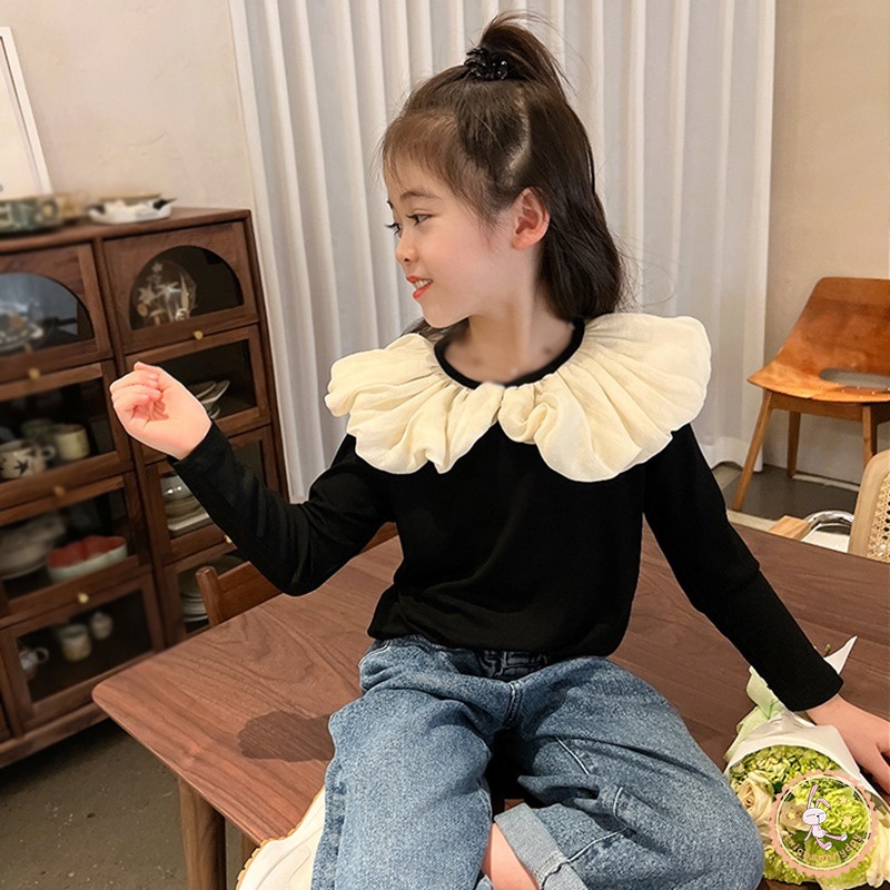 Áo Sơ Mi Chiffon Tay Dài Cổ Búp Bê Phong Cách Hàn Quốc Cho Nữ