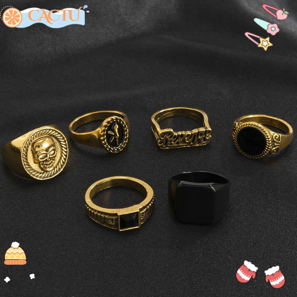 Nhẫn Họa Tiết Đầu Lâu Phong Cách Retro Thời Trang Cho Nam