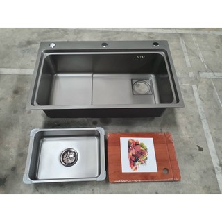 Bồn rửa bát, Chậu rửa chén bát 1 hộc lớn inox 304 đúc nguyên khối được phủ nano chống trầy