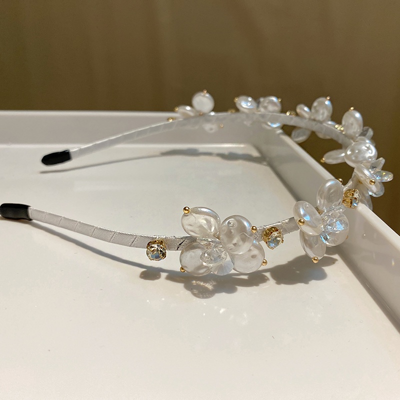 Cài Tóc Hoa Đính Ngọc Trai Thanh Lịch Phong Cách Hàn Quốc Mới