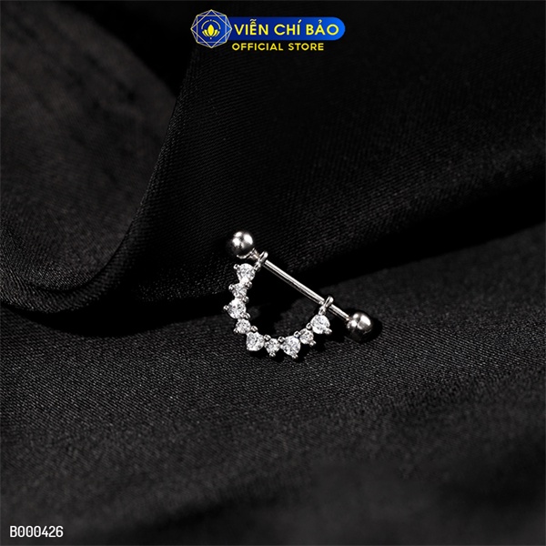 Bông tai bạc nữ hoa mặt trời chốt vặn chất liệu bạc 925 thời trang phụ kiện trang sức Viễn Chí Bảo B000426