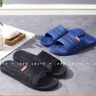 Dép đi trong nhà, nhà tắm nam nhựa dẻo êm chống trượt (Chọn Tăng 1 Size) iDEP DL030, Dép nam quai ngang lưới thời trang