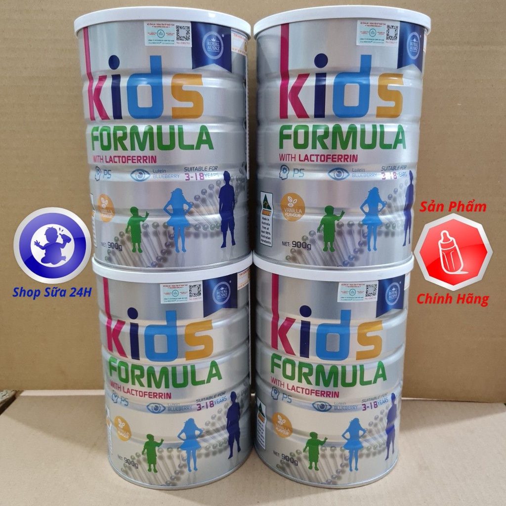 Combo 4 Hộp Sữa Hoàng Gia Úc Royal AUSNZ Premium Gold Số 1, 2, 3, Kid Formula Lon 900g