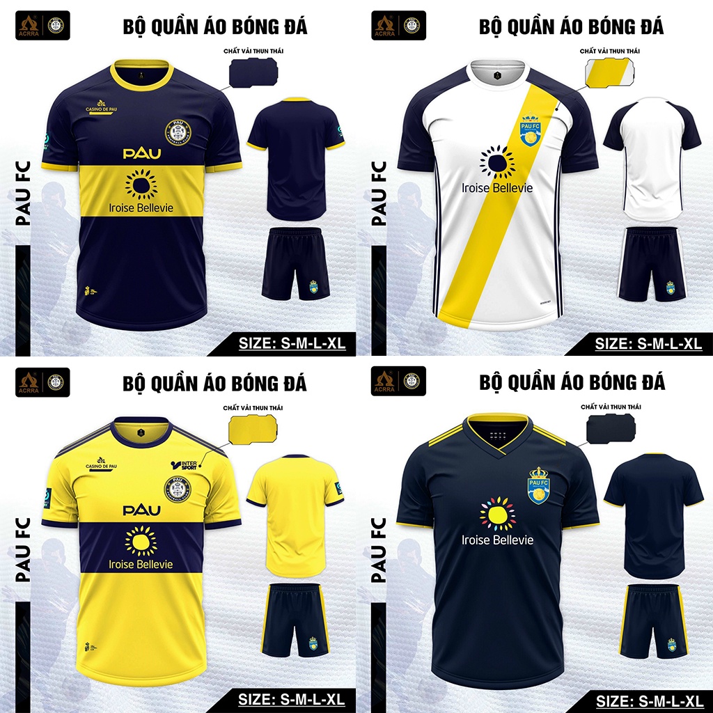 Bộ quần áo bóng đá PAU FC Quang Hải hàng thun thái cao cấp mùa 2021 2022 sẵn nhiều màu vàng đen