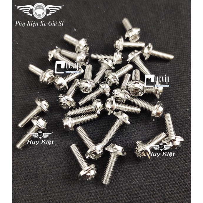 Ốc Salaya Inox 304 4Li Ren Đầu Trụ D3, Sao Xéo, Sao Nhọn, Phay Thái Gắn Nắp Dầu Mọi Loại Xe (Giá 1 Con) MS5354