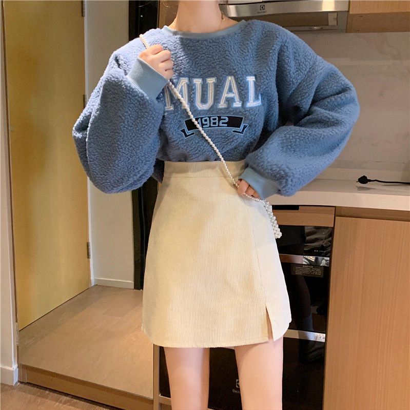 Chân Váy Nhung Chữ A Lưng Cao Xẻ Tà Mẫu Mới 2022 Thời Trang Cho Nữ