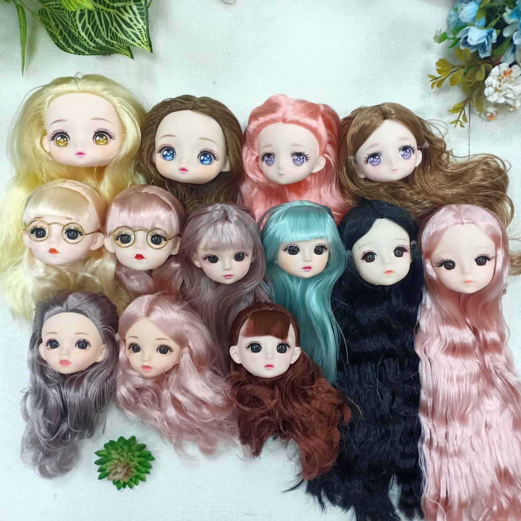 Sale Các Mẫu Đầu Búp Bê Size 30cm ,Đầu Búp Bê Truyện Tranh Anime ,Sakura ,Hồ ly, Mắt Kính