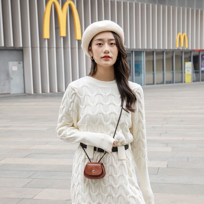 Hàng Có Sẵn Túi Đeo Chéo Mini Kết Cấu Cao Cấp Phong Cách Retro Dễ Thương Dành Cho Nữ