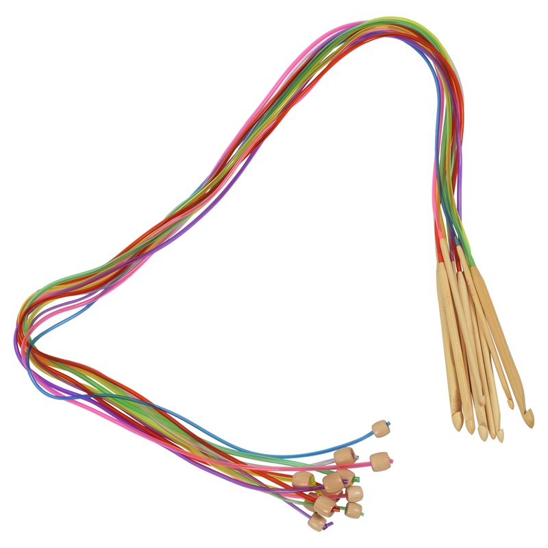 Bộ 1 / 12 Dụng Cụ Móc Đan Len Bằng Tre Tự Nhiên Linh Hoạt Màu Sắc Ngẫu Nhiên