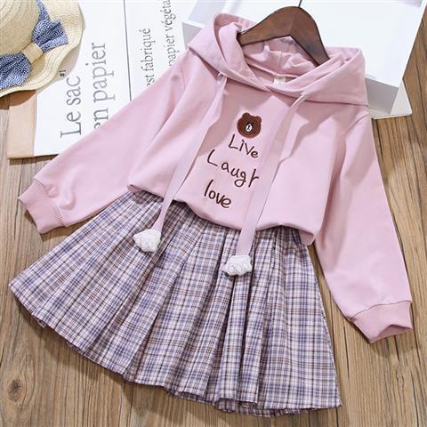 Bộ Áo Sweater Phối Chân Váy Thời Trang Xuân Thu Mới Cho Bé Gái