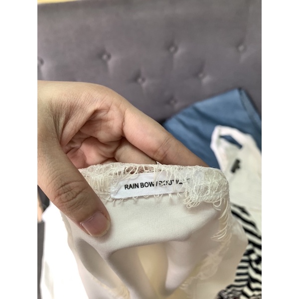 Min2handshop Áo voan thiết kế phối ren korea