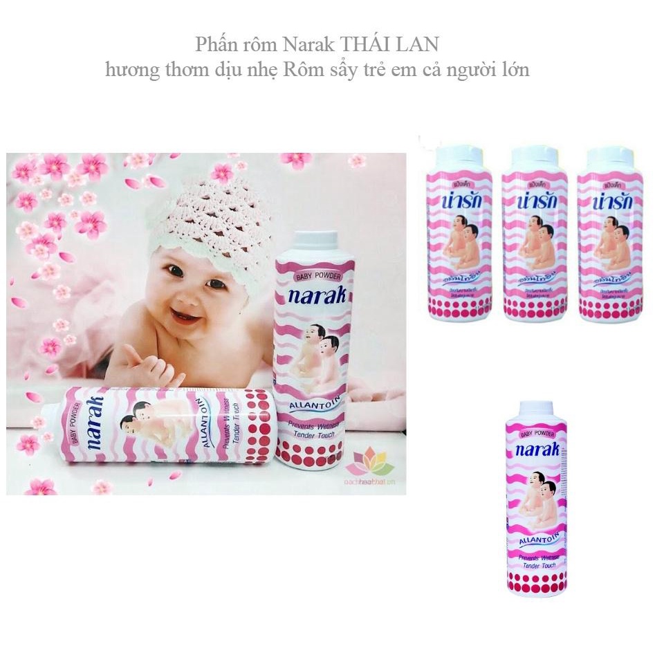 Phấn Rôm Em Bé NARAK Baby Powder Thái Lan 25g Giúp Da Bé Khô Thoáng