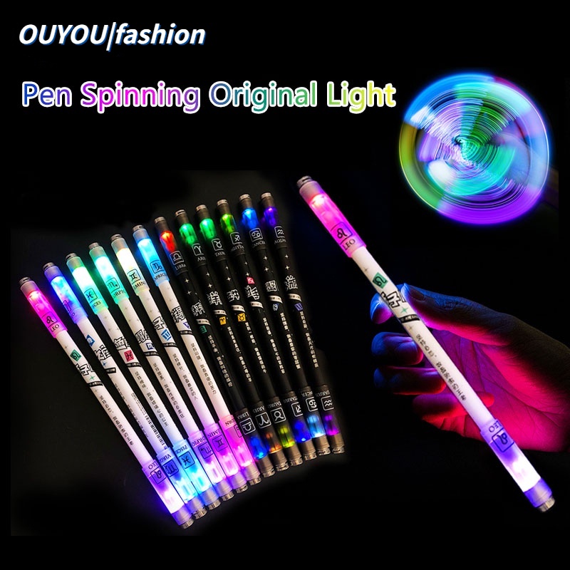 Bút Quay Nghệ Thuật Phát Sáng Mod Có Đèn Led Đổi Màu Cá Tính Với Sao Bơ Viết Mực Xoay đẹp Dễ Thương Pen Spinning OUYOUSHOP