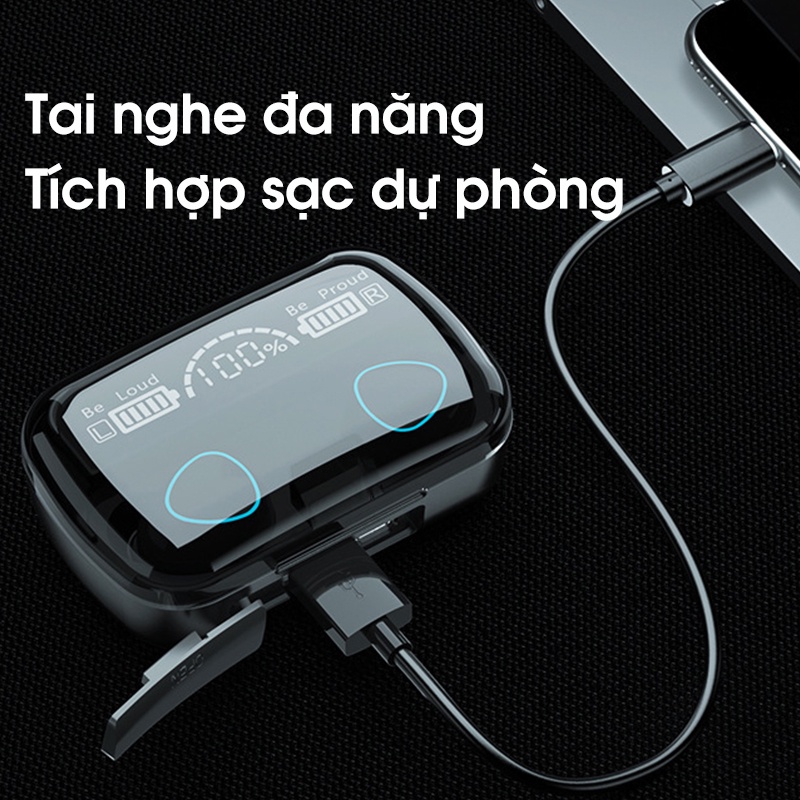 Tai Nghe Bluetooth M10 Pro Tai Nghe Không M10 Pro Phiên Bản Nâng Cấp Pin Trâu, Nút Cảm Ứng Tự Động Kết Nối - BINTECH