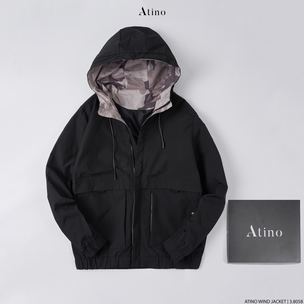 Áo khoác gió nam ATINO trẻ trung vải gió 2 lớp chống gió AG3.8058