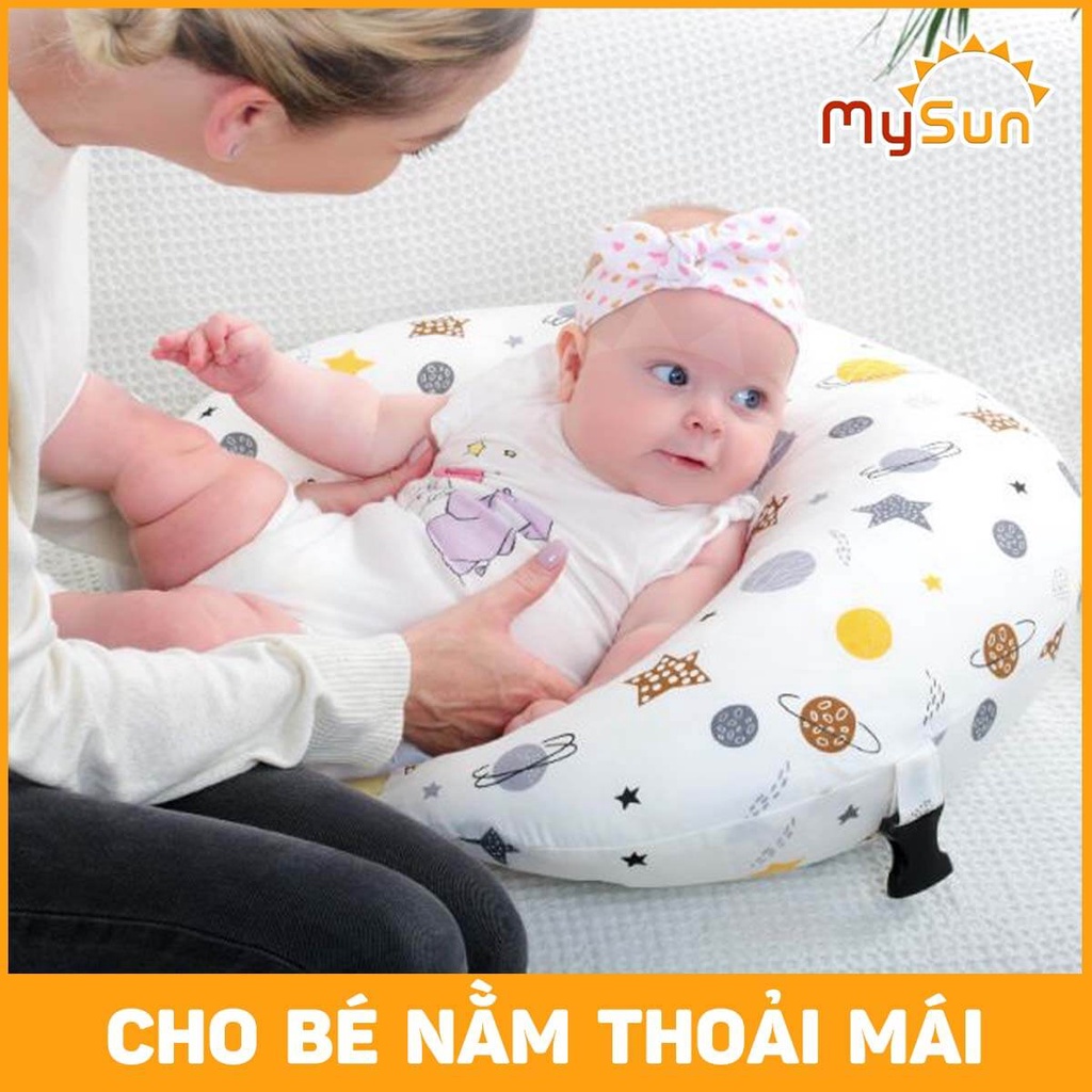 Đệm gối chữ C chống trào ngược dạ dày cho trẻ sơ sinh nằm ngủ, bé con bú, tựa lưng cho bà bầu MySun.